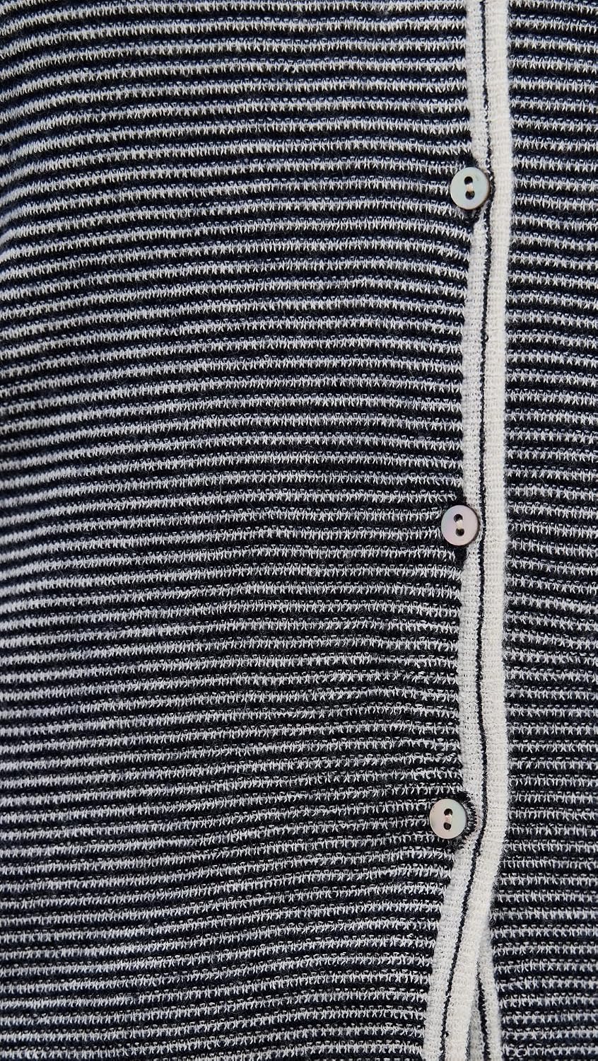 Women's Microstripe V Neck Cardigan