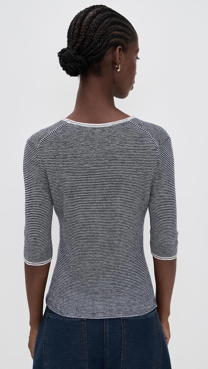 Women's Microstripe V Neck Cardigan