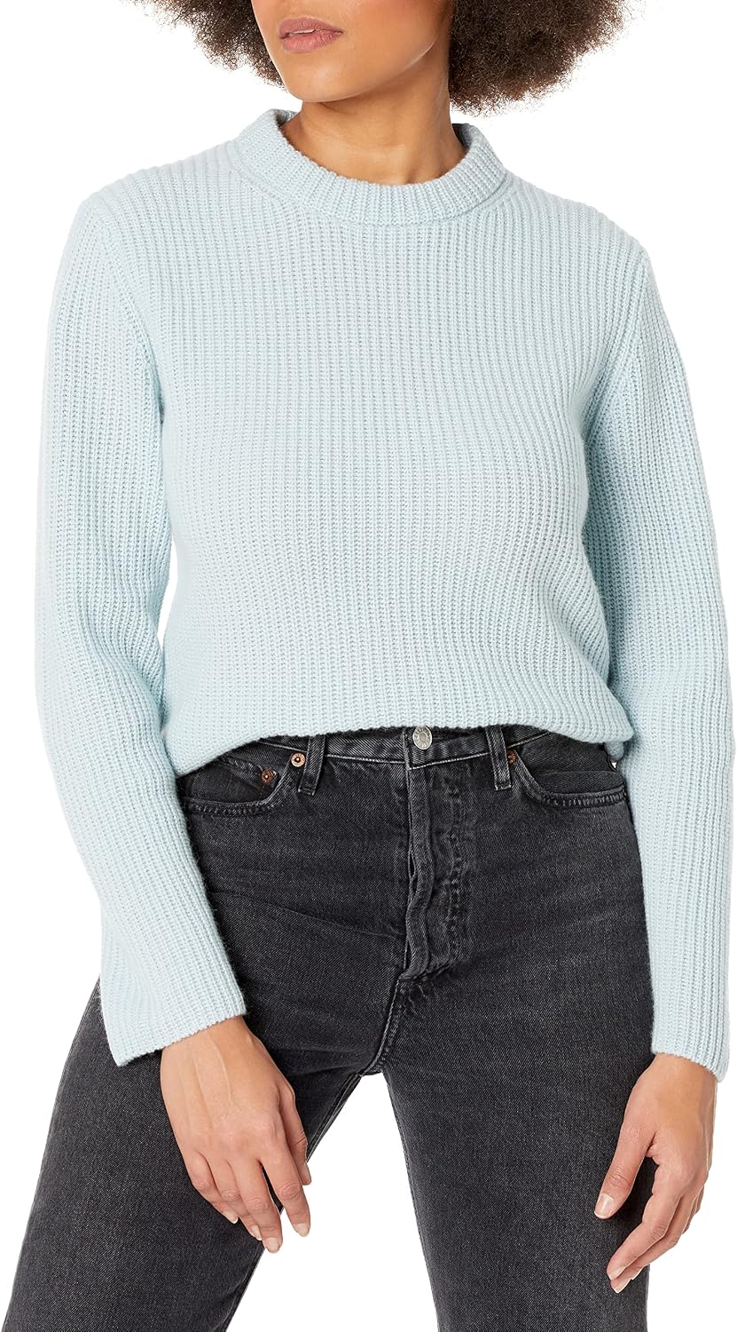 Women's Cashmere Ribbed Mock Neck Sweater