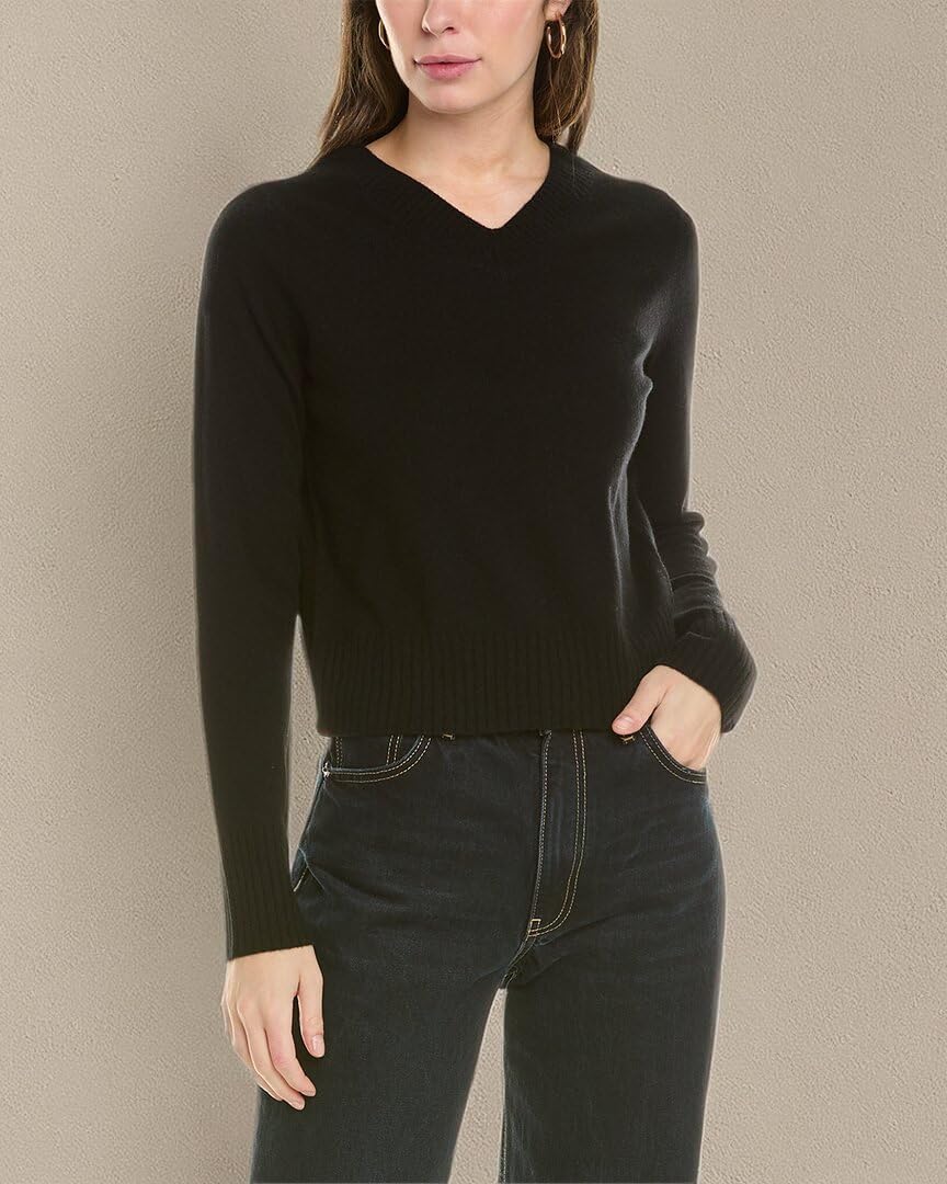 Women's Cropped V Neck Pullover