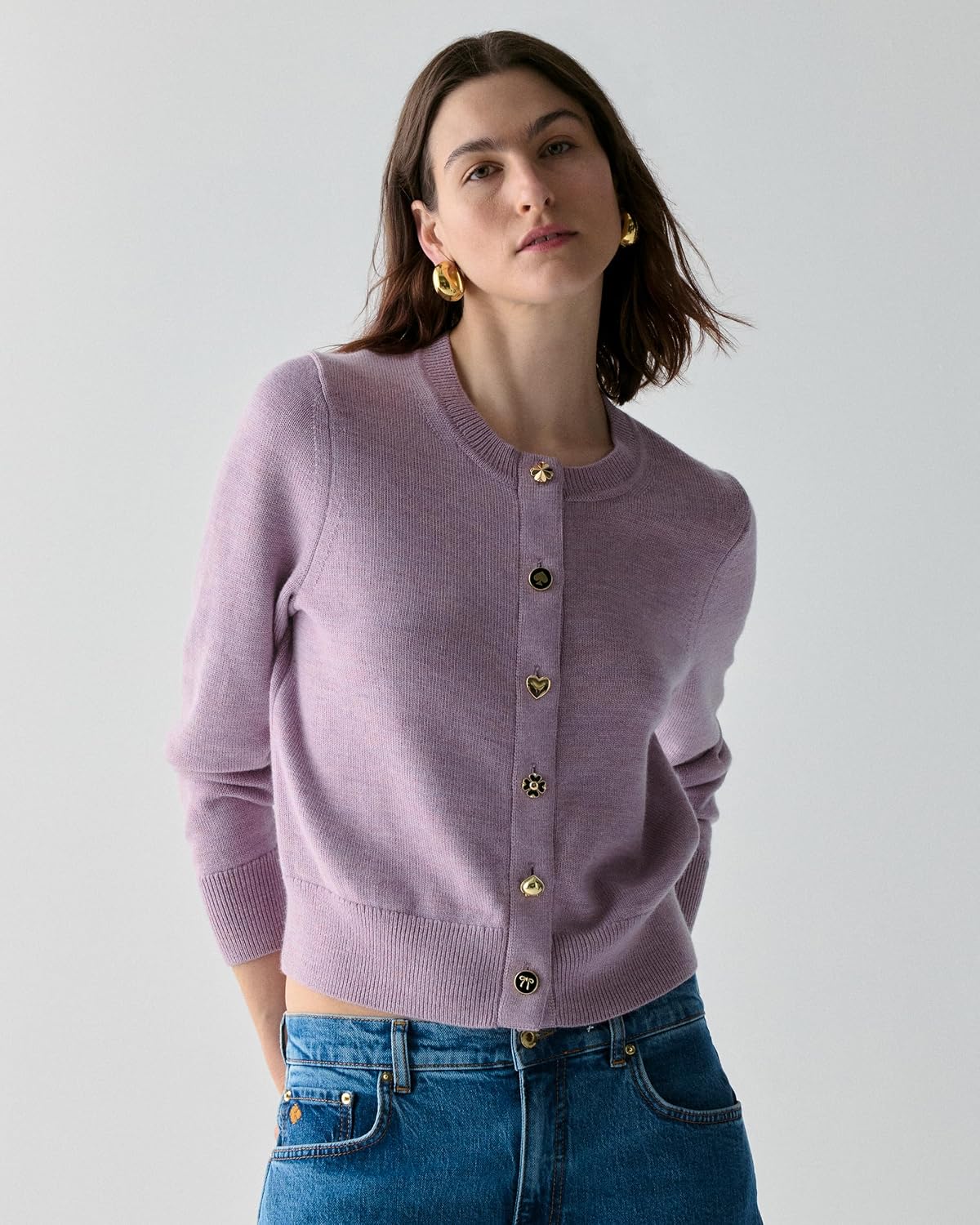 Women's Novelty Button Cardigan